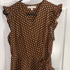 Brown Blouse with belt